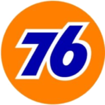 76 gas station brand logo on orange circle