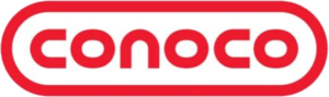 Conoco oil company logo in red and white