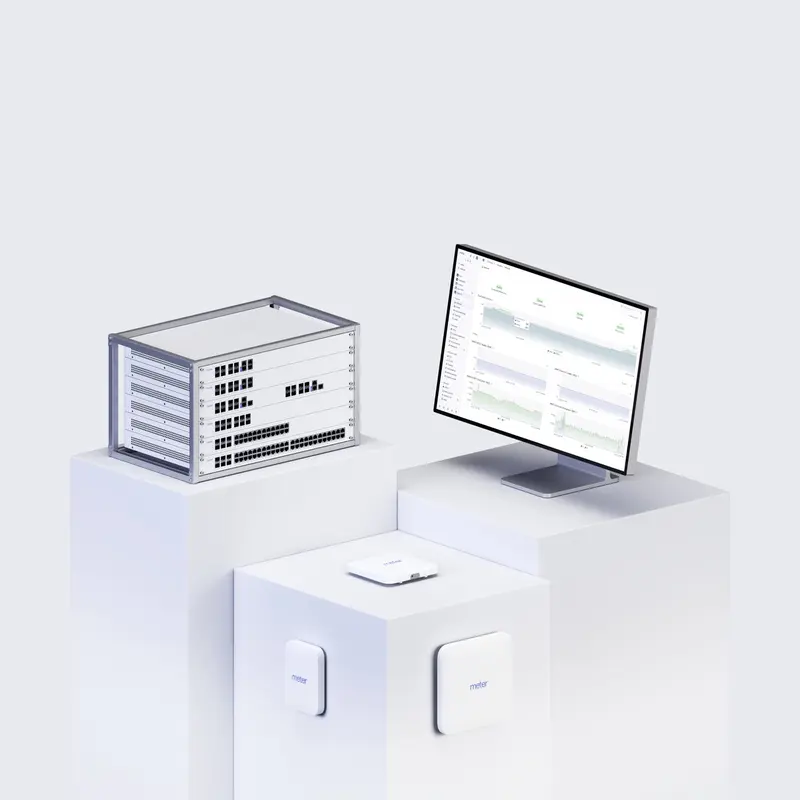 Network rack, wireless access points and SageVision dashboard